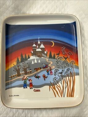 Winter Scene Art Plate – Barbara Fürstenhöfer – Gold Rim